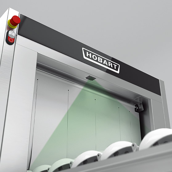 HOBART dishwasher with SMART VISION CONTROL – AI-powered object recognition and automatic wash parameter adjustment