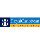 Royal Caribbean International logo with a white crown‑and‑anchor symbol on a dark blue square next to the words Royal Caribbean International.