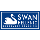 Swan Hellenic logo with a white swan symbol on a dark blue rectangle next to the words Swan Hellenic and the text Discovery Cruising.